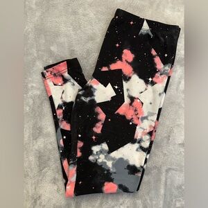 Cosmic Print Leggings with mesh panel